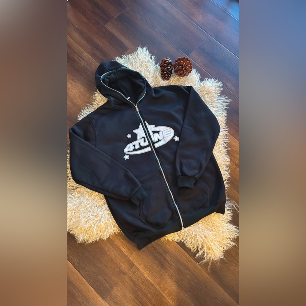 Black Zip-Up Sweater for Men